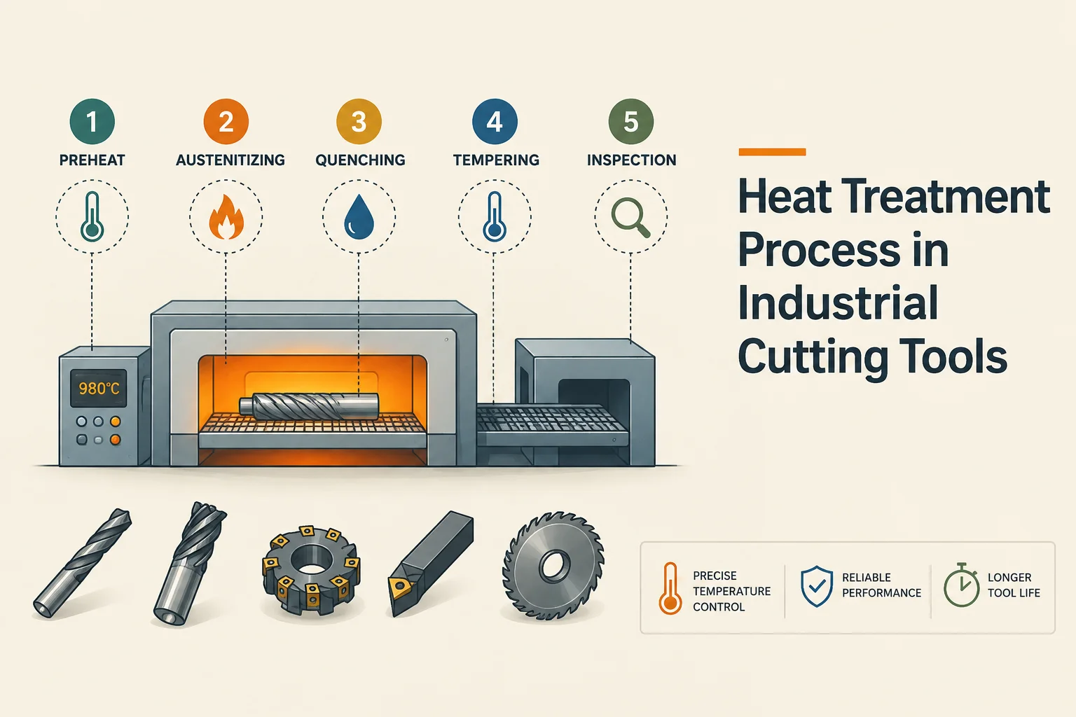 heat treatment strengthening industrial cutting tools